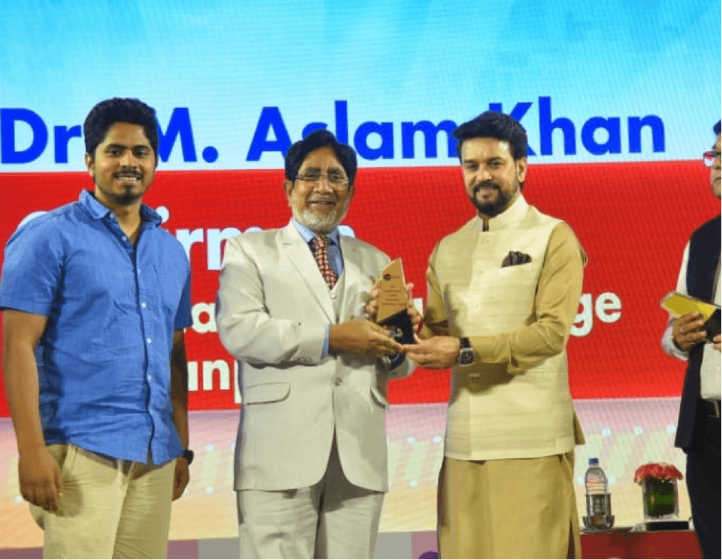 National Award for ‘Excellence in Healthcare’ by Honourable Shri Anurag Thakur, Minister of Information & Broadcasting (May 2022)